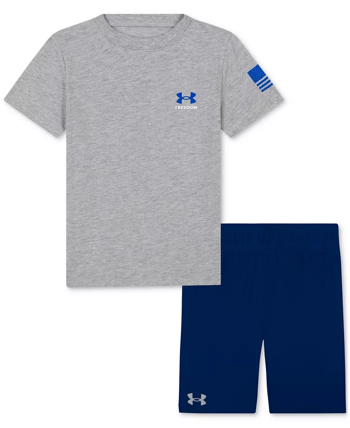 

Малыши и мальчики: комплект с логотипом Freedom Flag Under Armour, серый