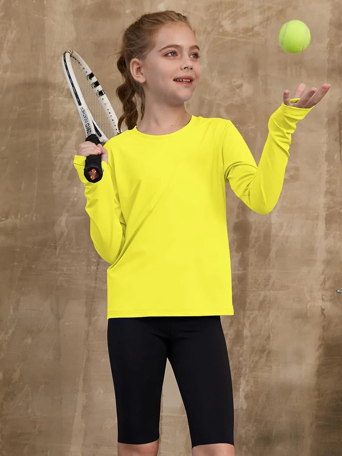 Детская футболка с длинным рукавом Activewear ZDC, желтый — фото 3