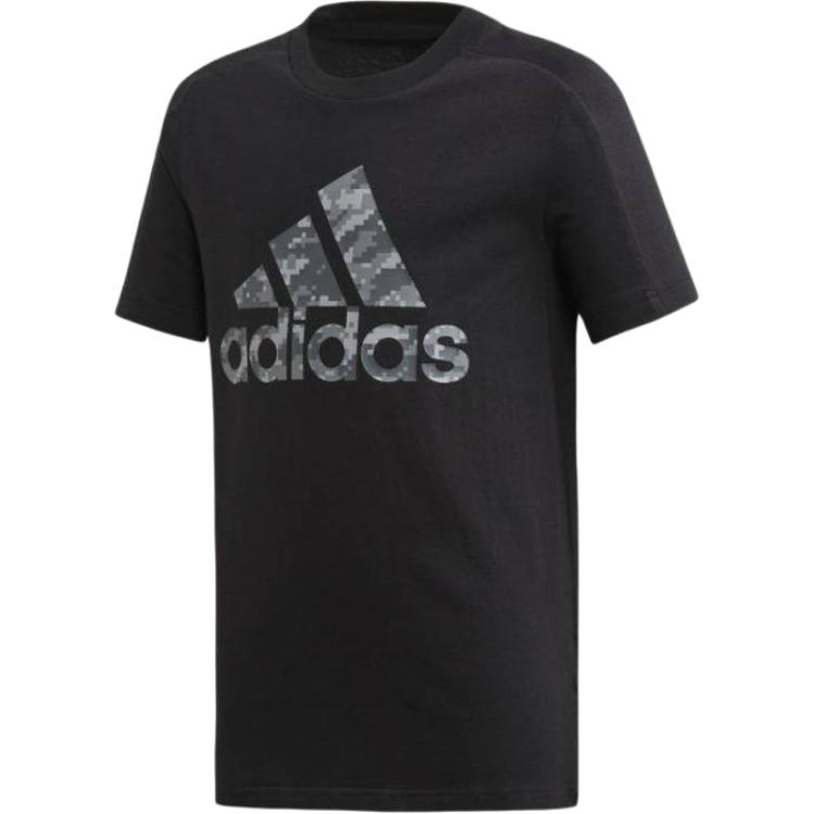 

Футболка спортивная черно-серая для четверых детей 3-7 лет Adidas