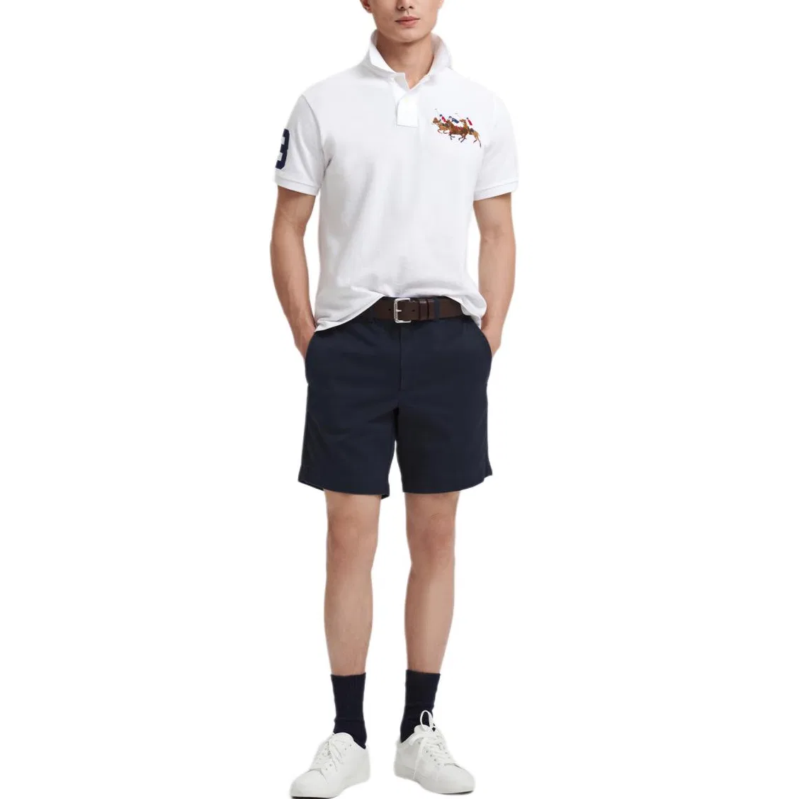 Поло Polo Ralph Lauren Custom Slim Fit белое — фото 4