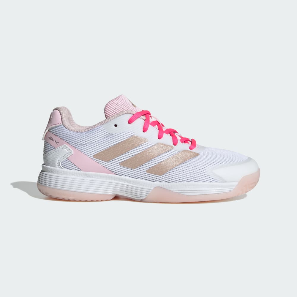 

Кроссовки Adidas Ubersonic Tennis Shoes Kids, цвет Off White/Silver Metallic/Powder Plum