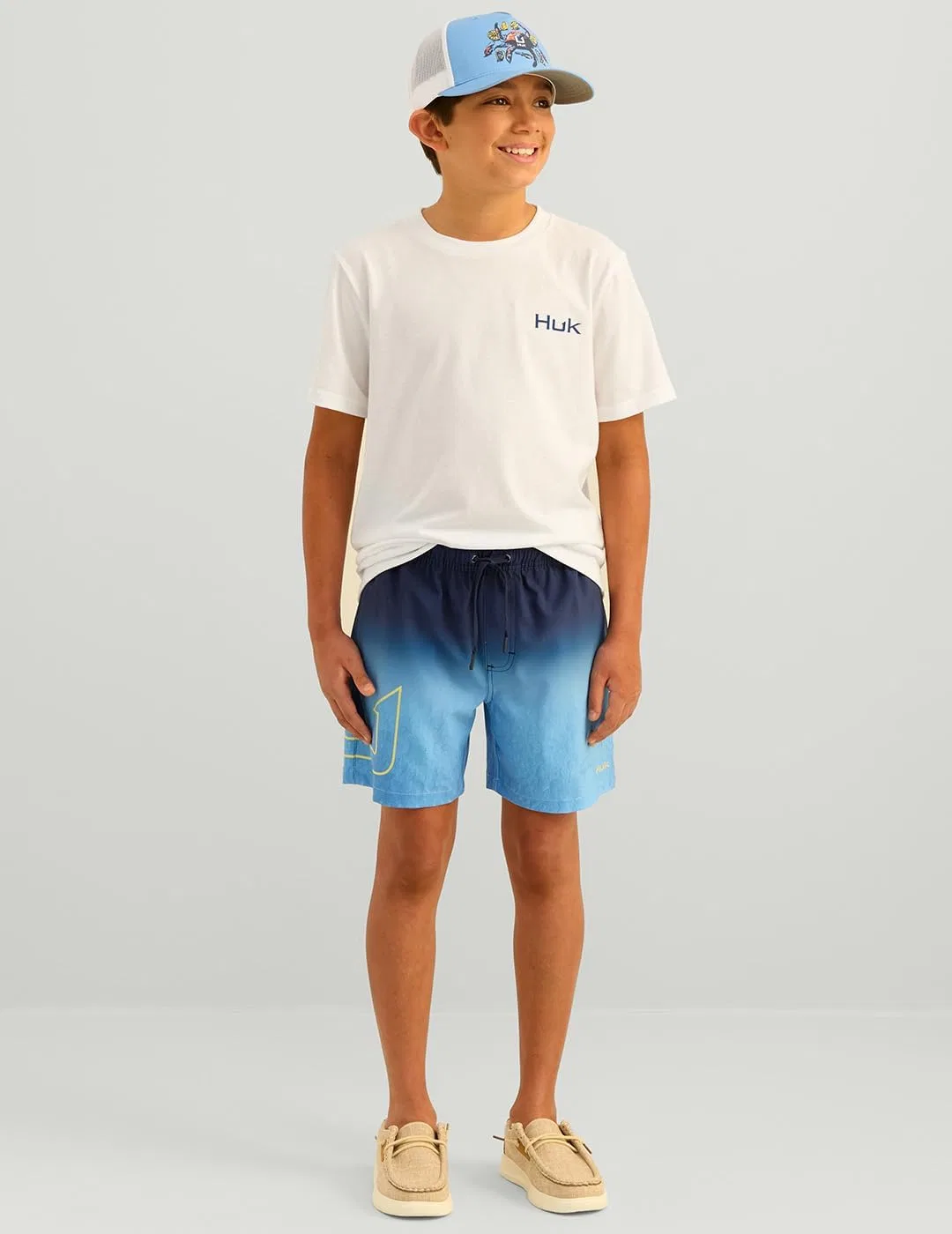 Детские шорты HUK Kids Pursuit Volley Pattern, быстросохнущие шорты для детей, Kc - Yellowfin — фото 2