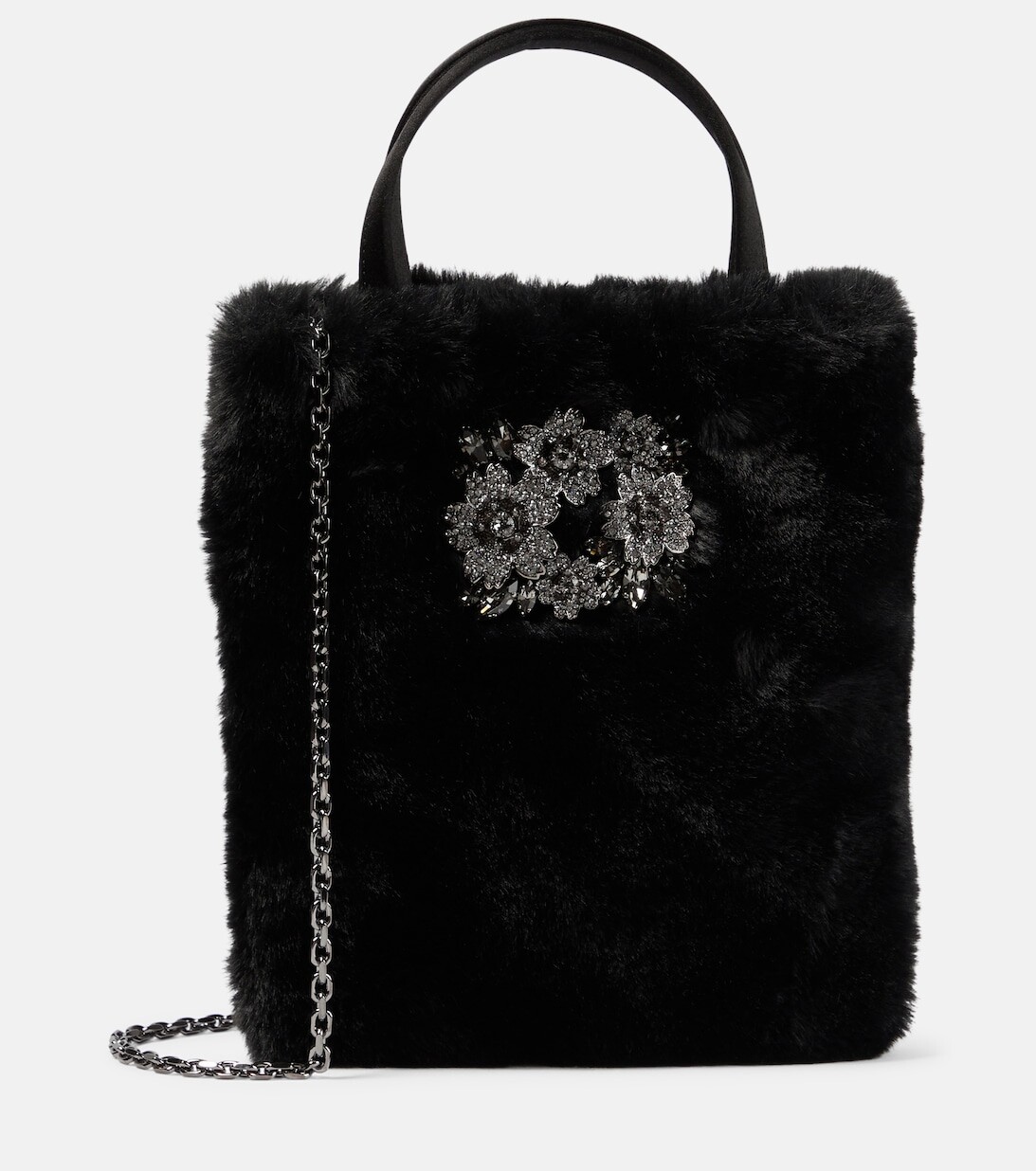 

Маленькая сумка-тоут Drapé Pocket Bouquet Roger Vivier, черный