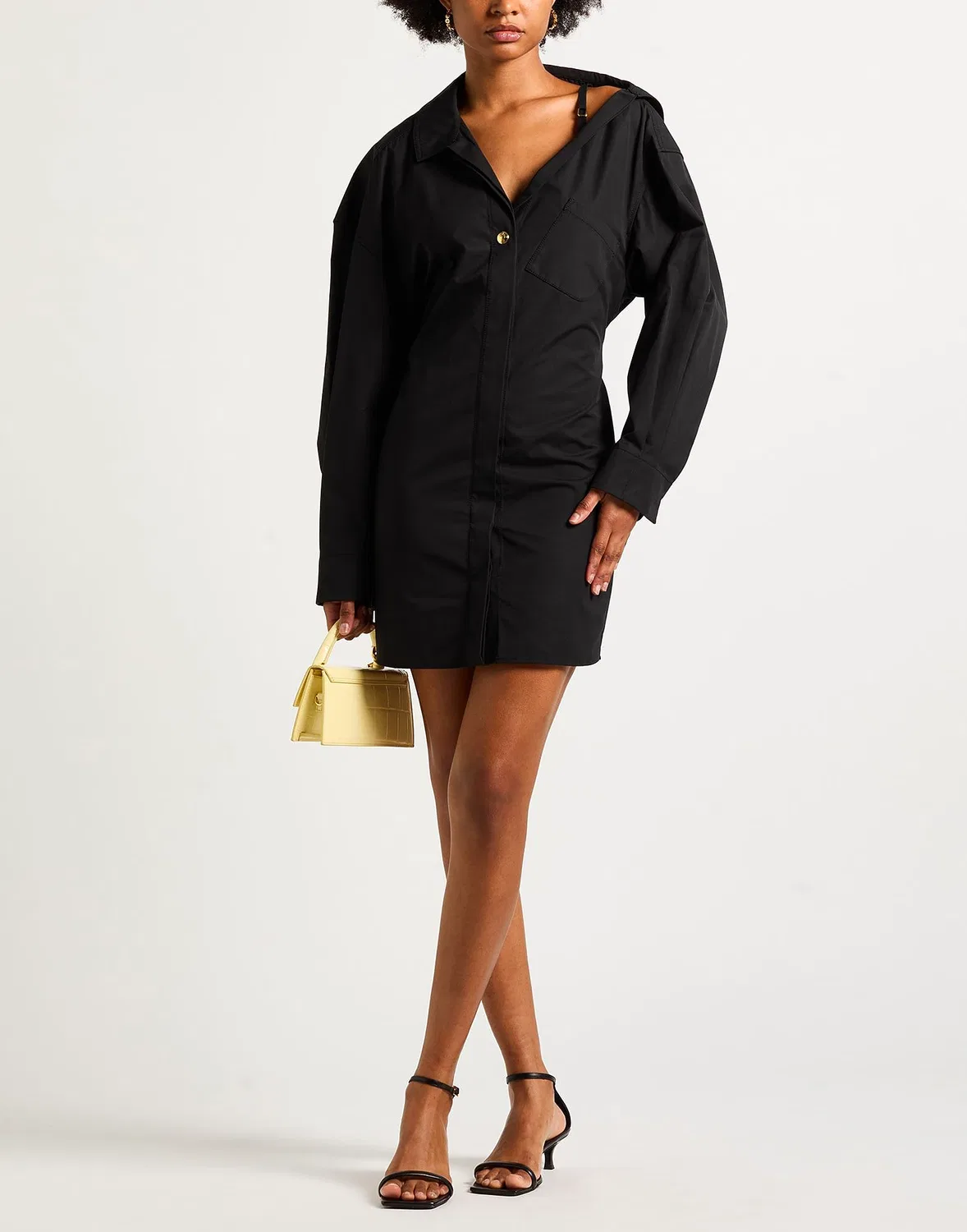 Платье-рубашка мини с аппликациями Black Jacquemus — фото 2