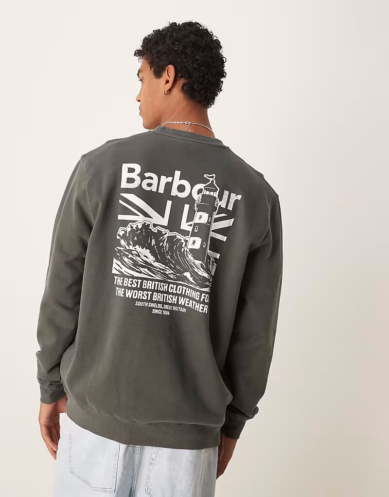 

Свободная толстовка Barbour Bulford с круглым вырезом цвета оружейной стали