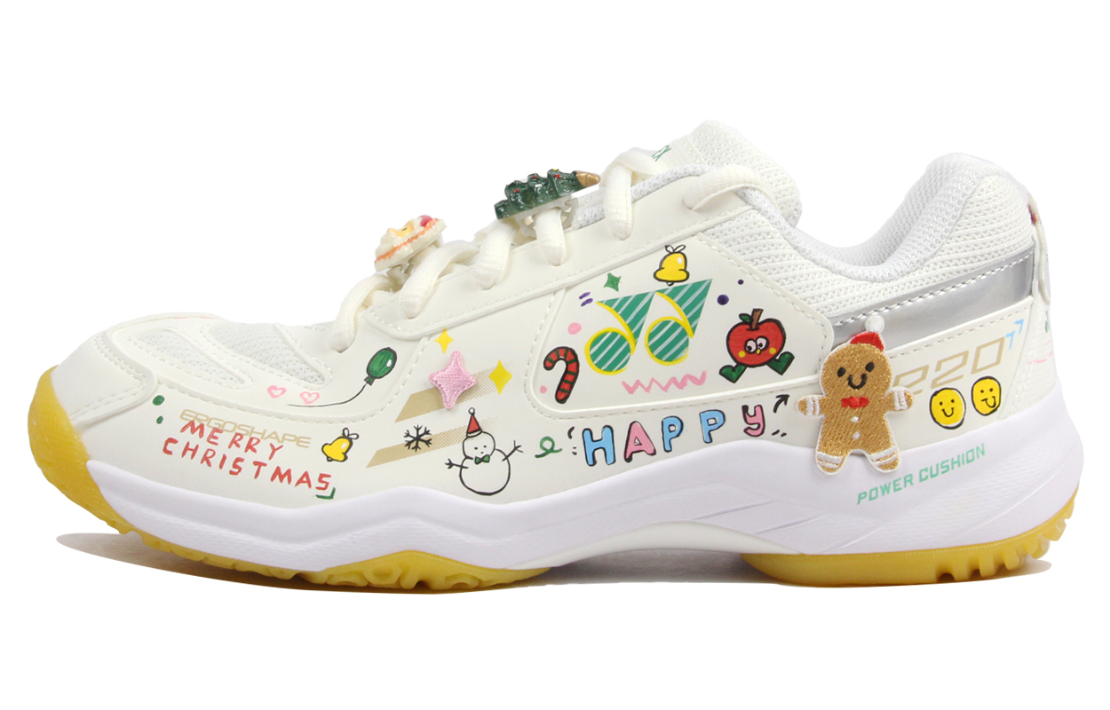 

Кроссовки для бадминтона Unisex с низким верхом, технологией Power Cushion, амортизацией, износостойким покрытием и защитой YONEX, бежевый