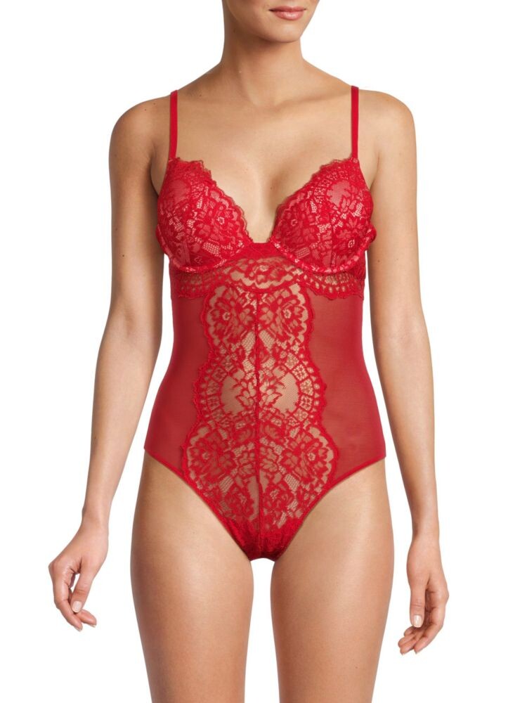 

Кружевное боди Belle Fleur Wolford, красный