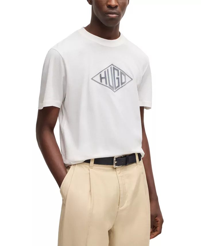 

Мужская футболка Dalendi с логотипом Hugo Boss, коричневый/бежевый