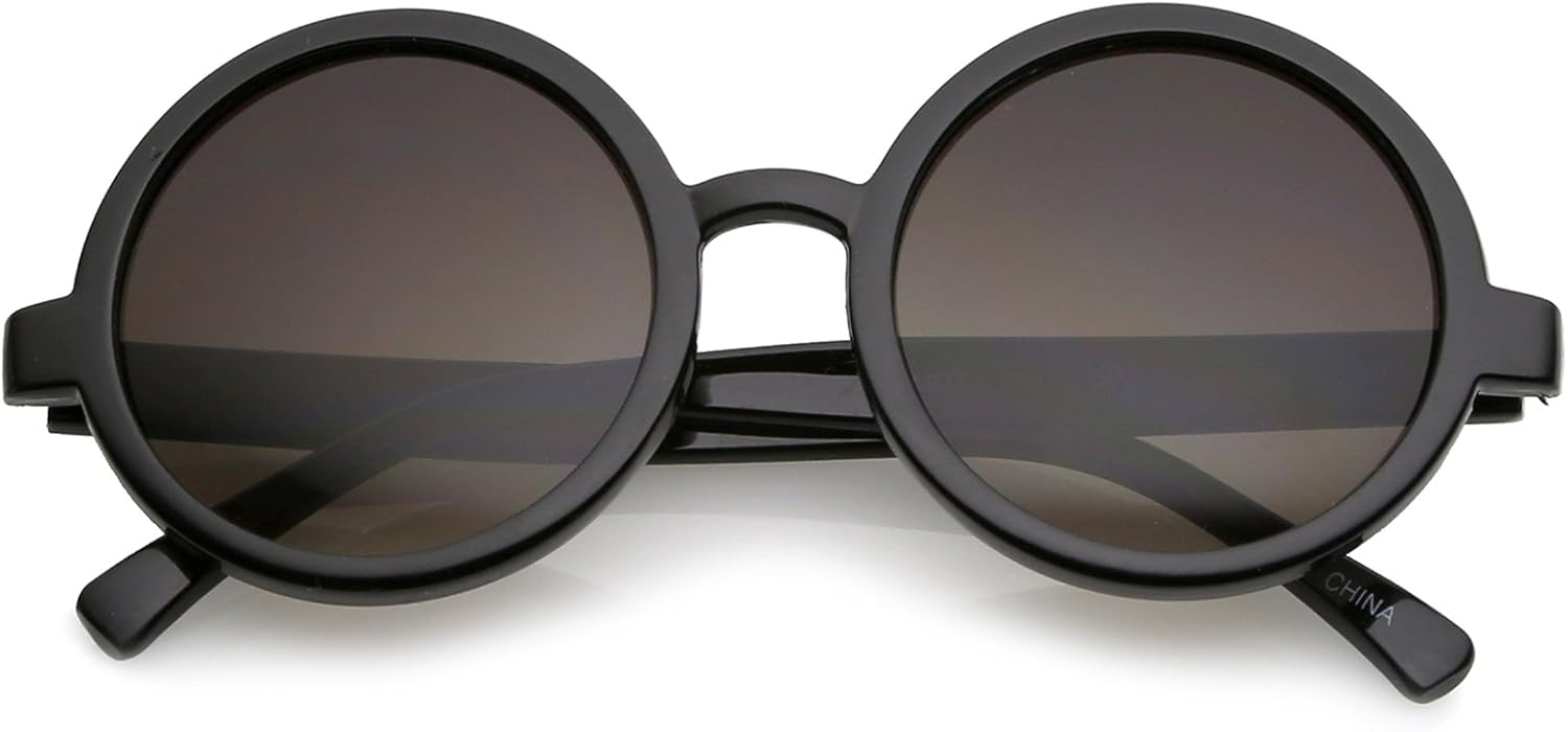 

Модные круглые ретро-солнцезащитные очки zeroUV для женщин, защита от ультрафиолета UV400, винтажная оправа из рогового стекла, линзы нейтрального цвета, 52 мм (черный/дымчатый), Black / Smoke