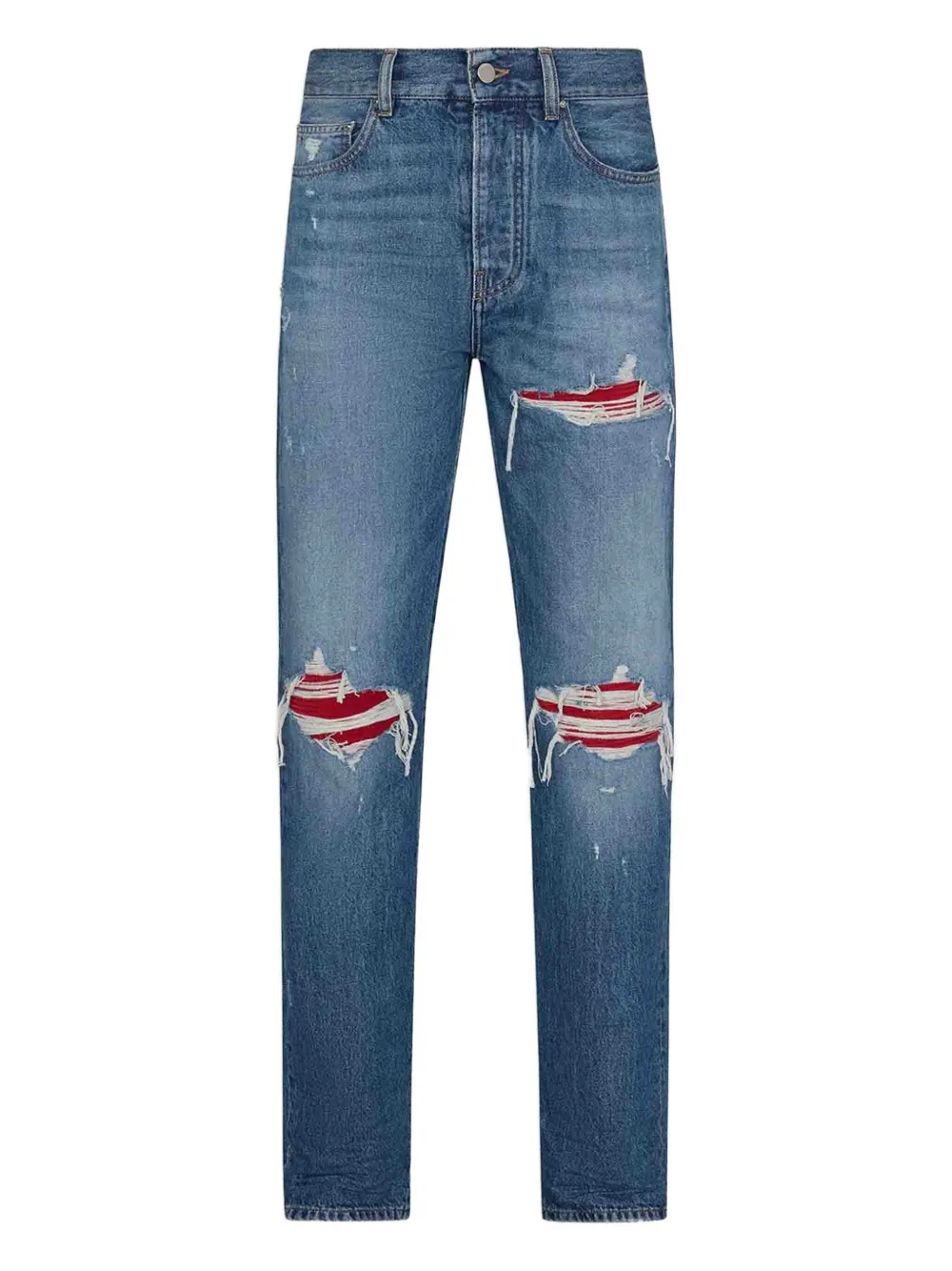 

Джинсы с прорезями и эффектом потертости AMIRI, синий