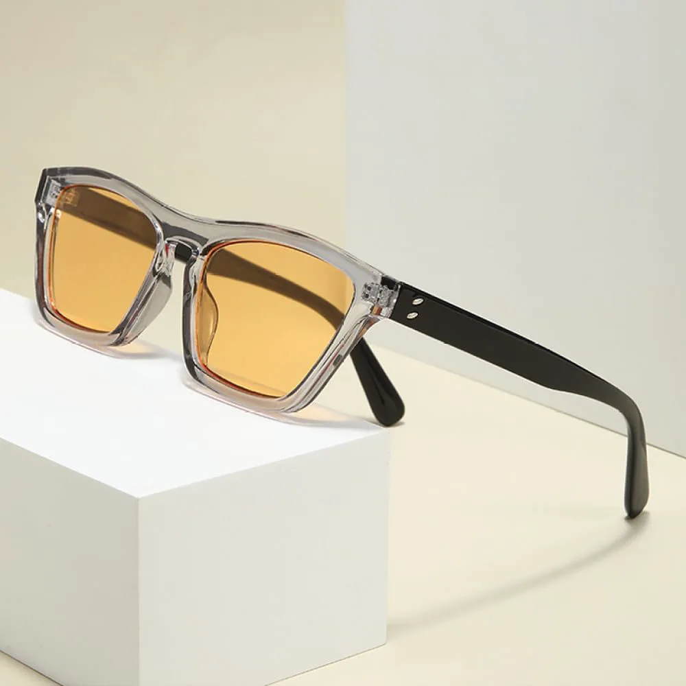 

Модные солнцезащитные очки 2027 года в конфетных тонах для женщин, с заклепками и градиентным переходом цвета, солнцезащитные очки UV400 для мужчин MTZJH, Green Grey