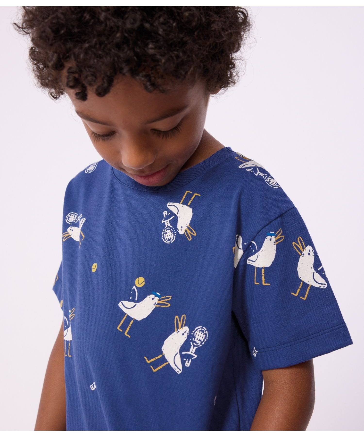 Хлопковая футболка с коротким рукавом и принтом PETIT BATEAU, Blue/Multicolor — фото 2