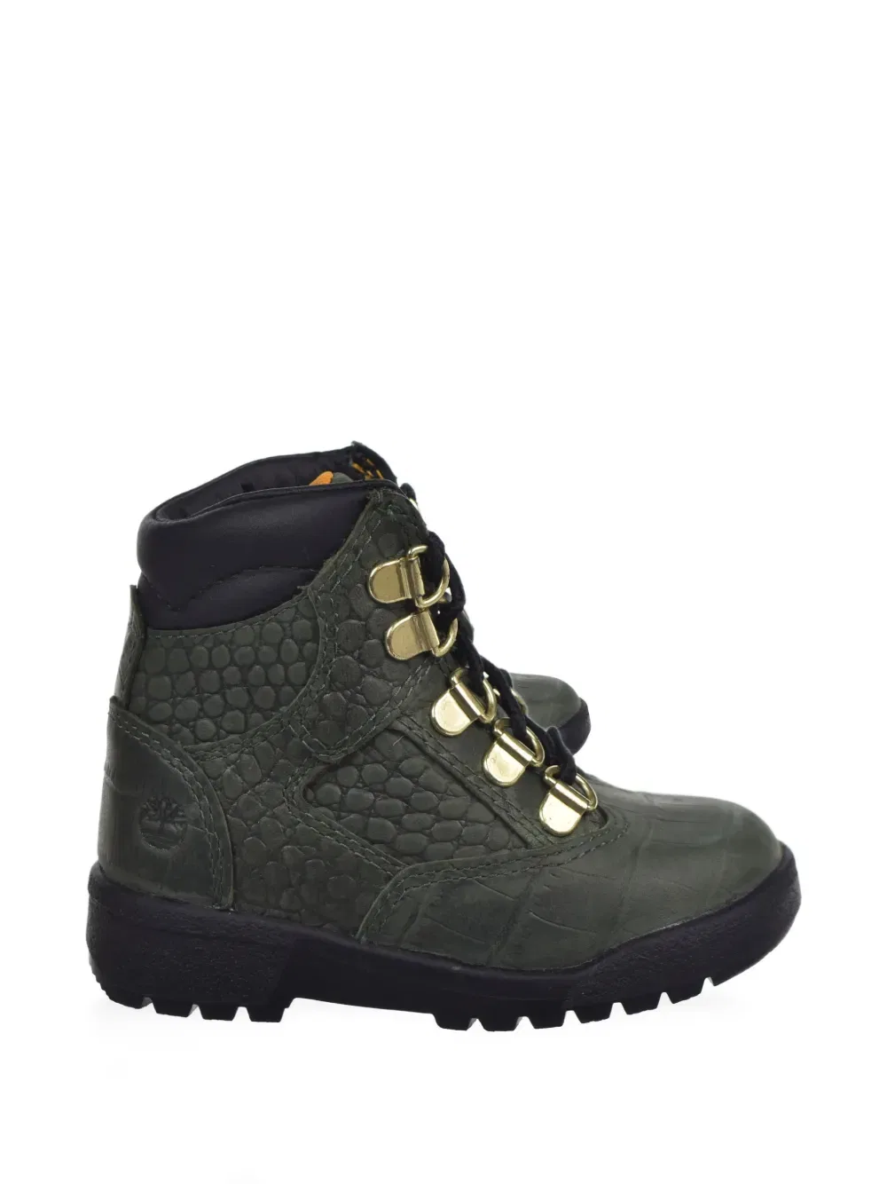 Ботинки из фактурной кожи Timberland Kids, зеленый