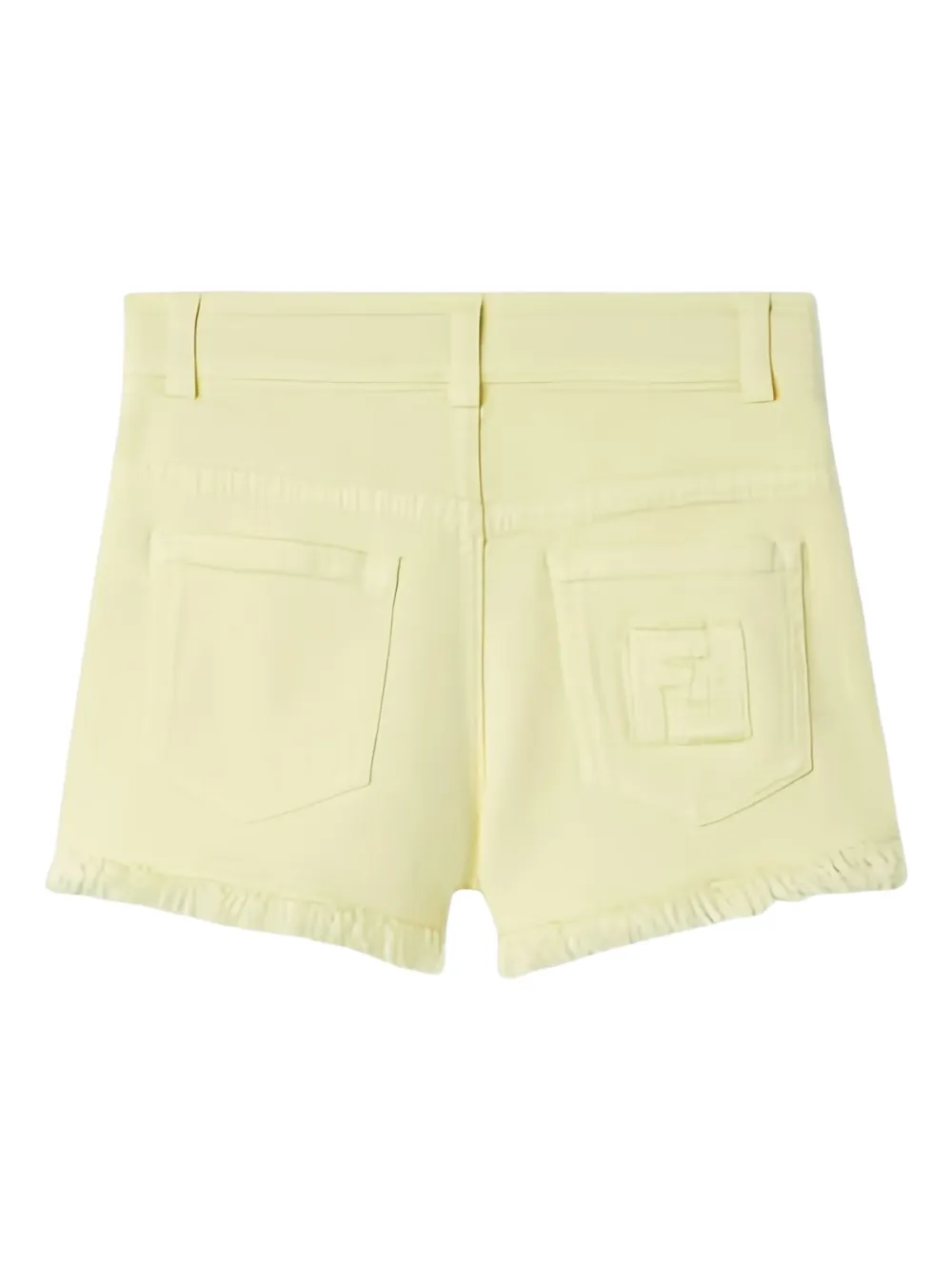 Шорты с бахромой и нашивкой-логотипом FENDI KIDS, желтый — фото 2