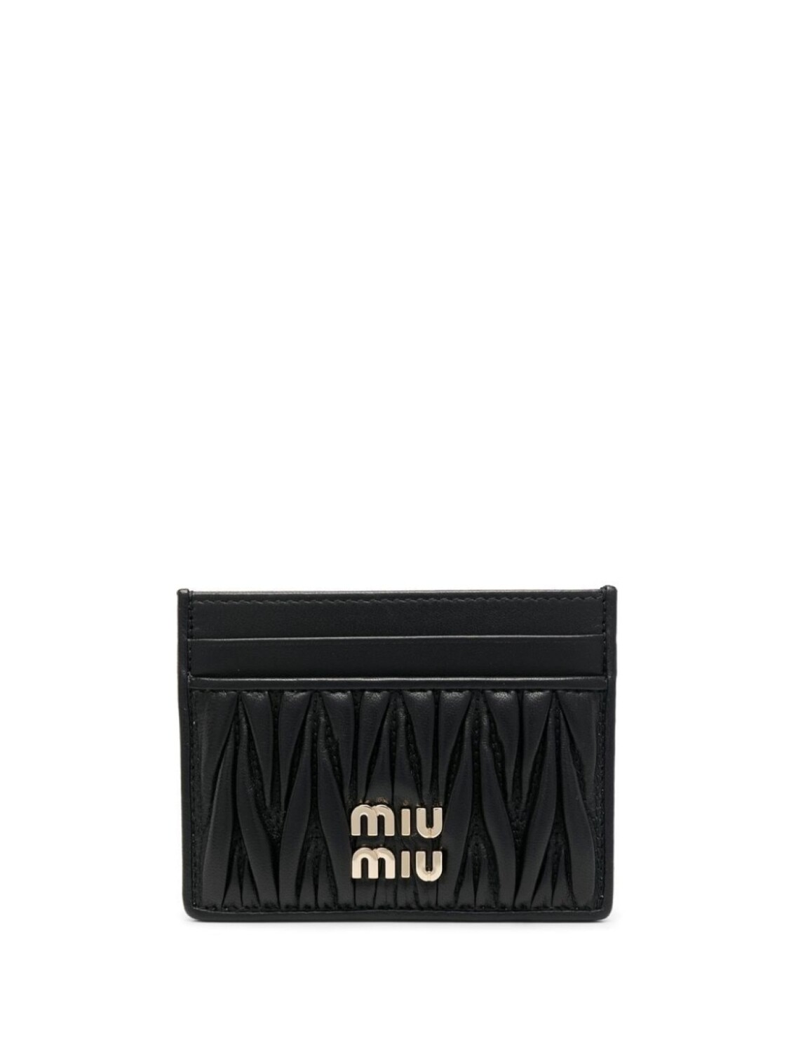 

Miu Miu фактурный картхолдер в технике макраме, черный