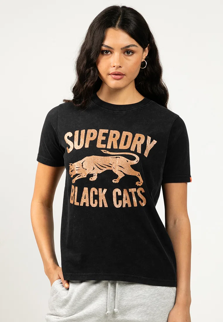 Футболка свободного кроя Varsity, Embellish Superdry, черный
