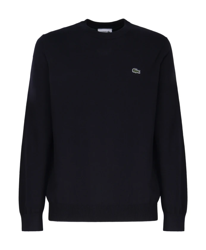 

Свитер с круглым вырезом и культовым логотипом Lacoste, синий
