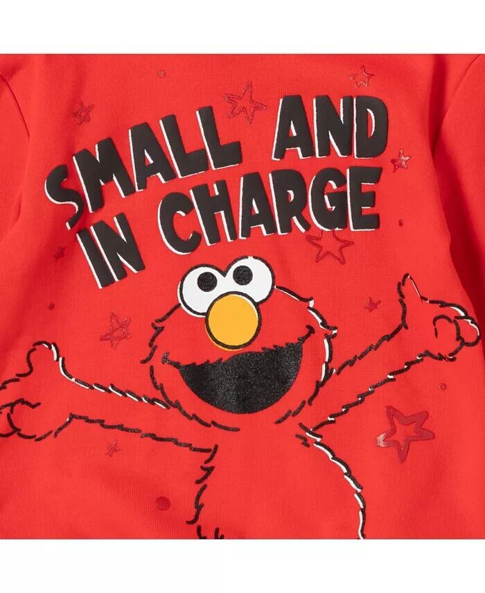 Флисовый пуловер с капюшоном и штанами Elmo Cookie Monster Boy, комплект одежды для малышей Sesame Street, красный — фото 3