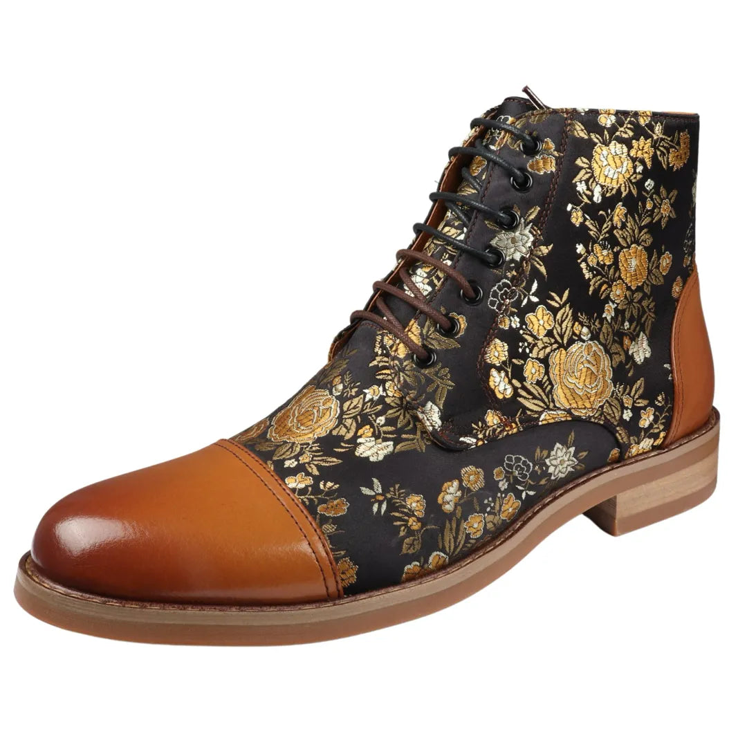 Ботильоны Adam Floral Print Oxford Justin Reess, коричневый — фото 3