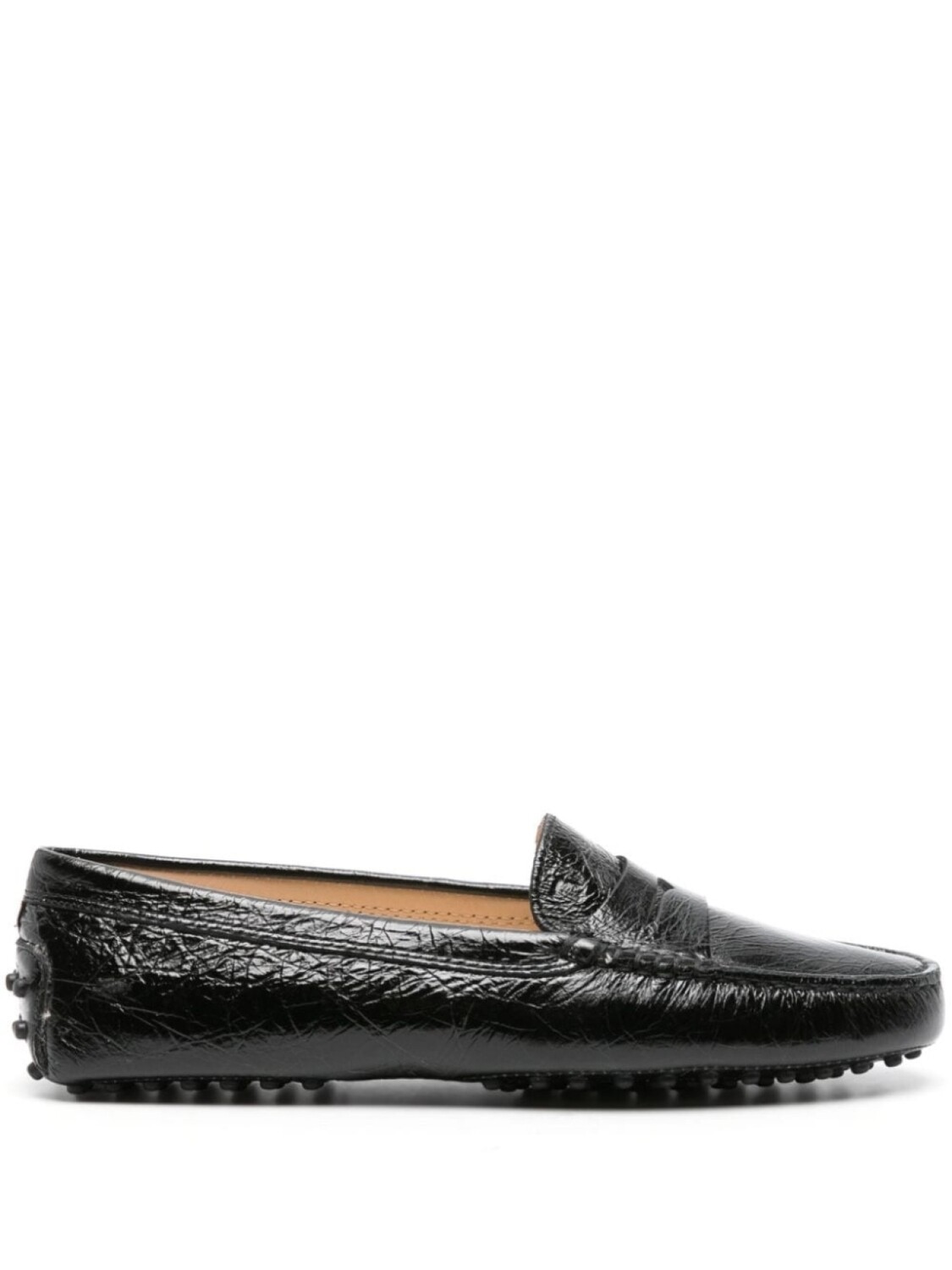 

Tod's лоферы с жатым эффектом, черный