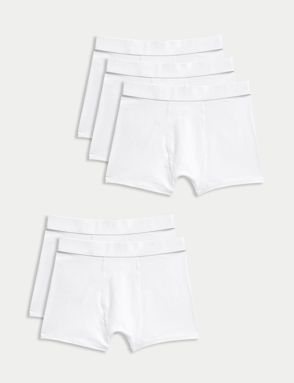 

5 упаковок хлопковых трусов-боксеров с эластичностью Marks & Spencer, белый