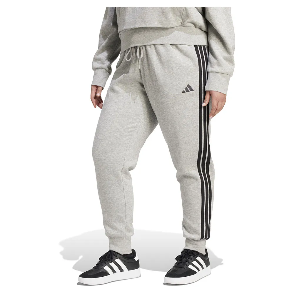 

Джоггеры adidas Essentials 3 Stripes Fleece Slim Plus, серый