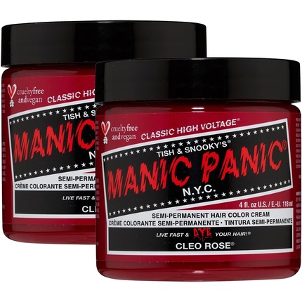 

Cleo Rose Classic Creme Vegan Красная полуперманентная краска для волос без жестокости 118 мл, Manic Panic