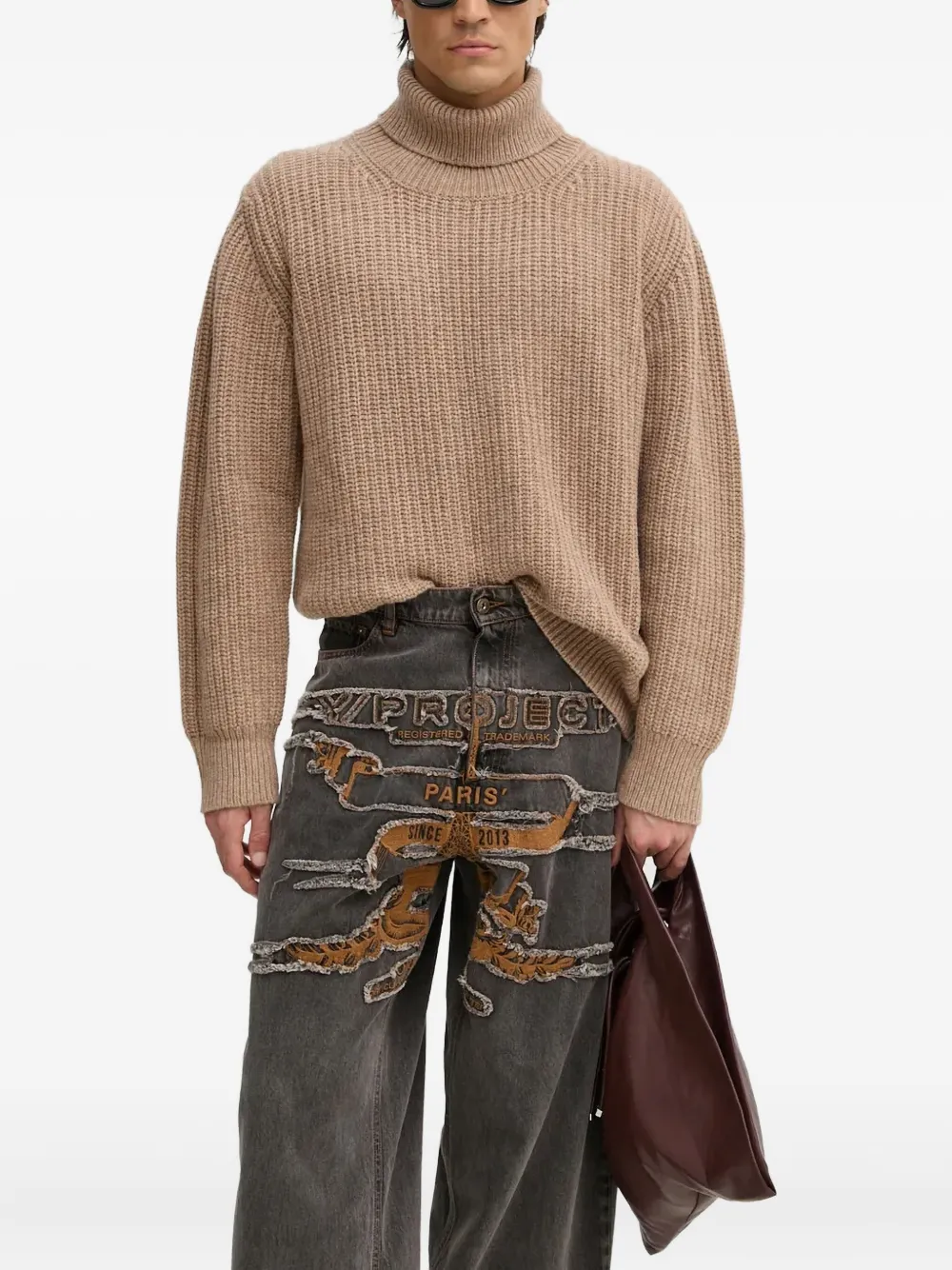 

Водолазка из трикотажа в рубчик Won Hundred, нейтральный