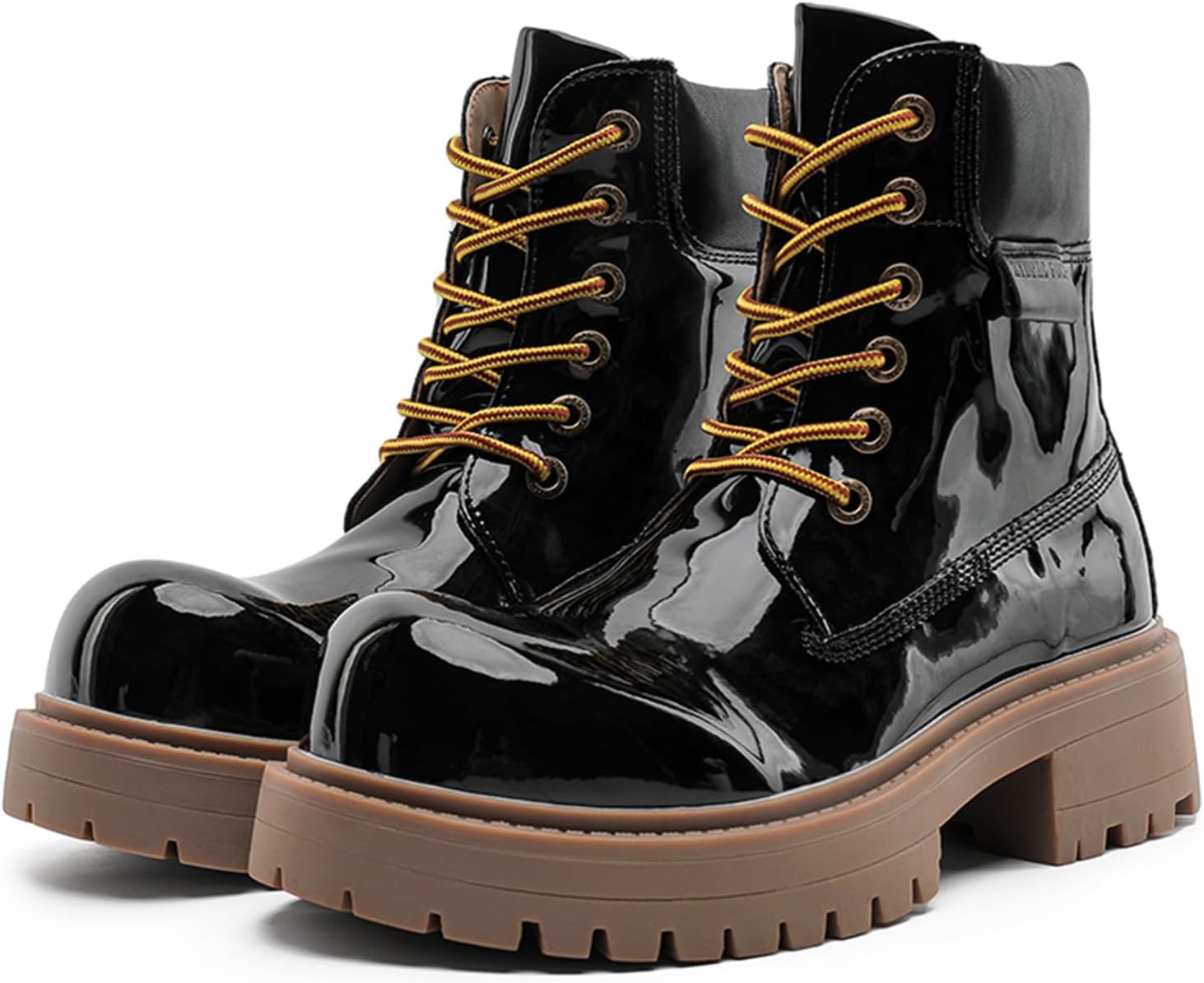 

Мужские ботинки с шнуровкой, из натуральной кожи, на массивной платформе, с комфортным круглым носком, повышающие рост, дерби-оксфорды для ежедневной работы, на улице, на складе, для фермы и пеших походов Tixewsjh, черный