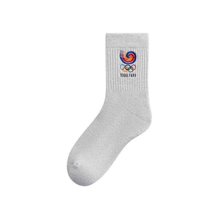 

Носки Kith For Olympics Heritage Seoul Mid Crew Sock, цвет Light Heather Grey