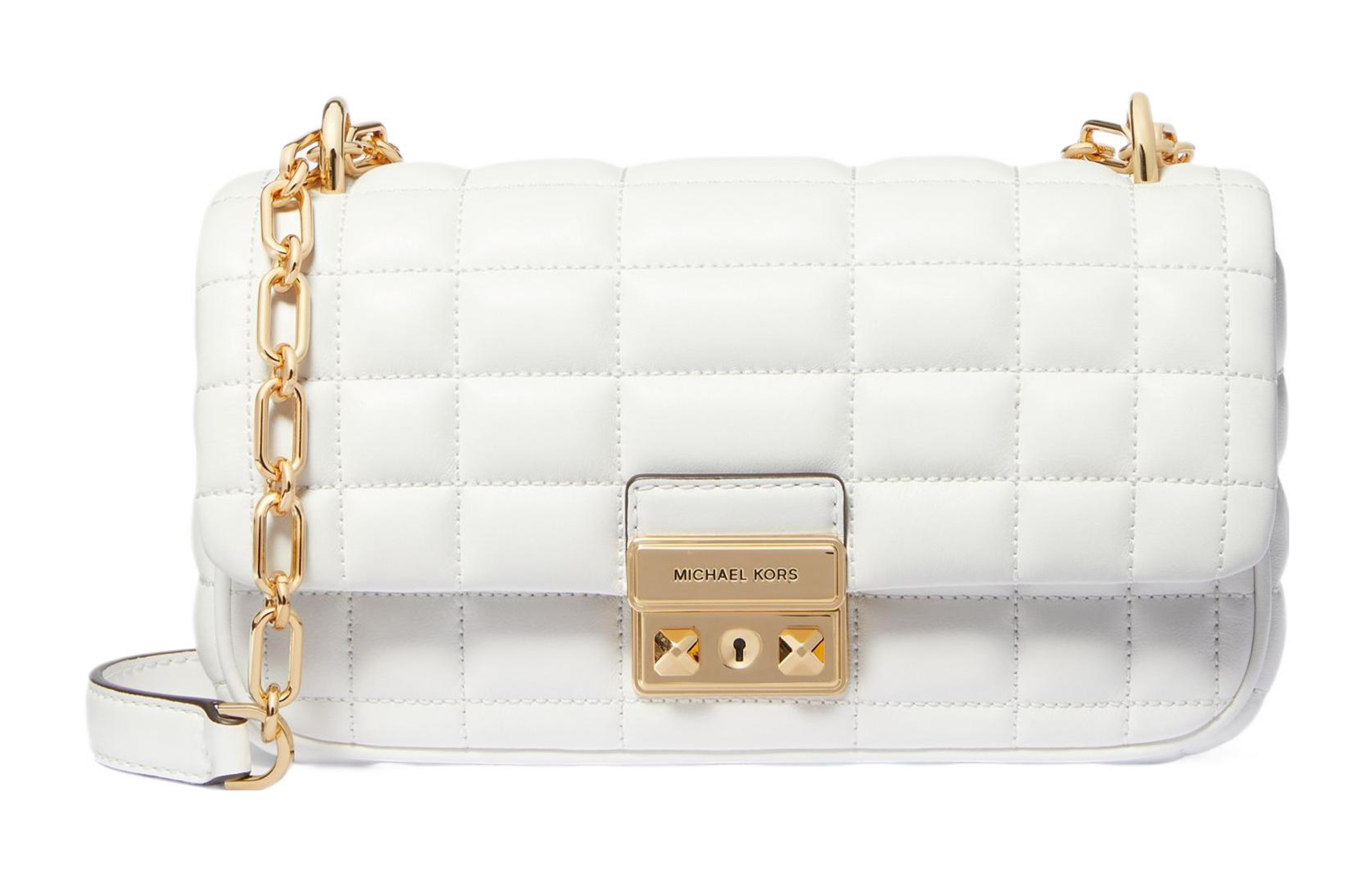 

MICHAEL KORS Овчинная сумка-подушка через плечо маленькая женская белая