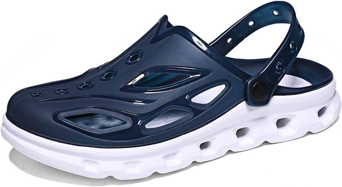 

Мужские и женские легкие и комфортные дышащие садовые сандалии HYDLONGR из резины с плоской подошвой, нескользящие, пляжные тапочки, сабо, синий