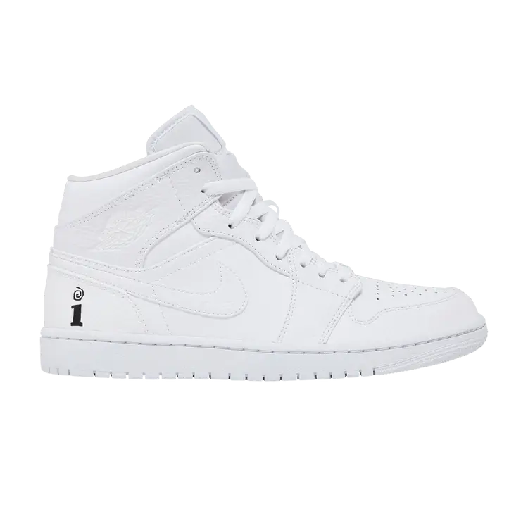 

Кроссовки Air Jordan Interscope Records x Air Jordan 1 Mid 'Triple White', белый