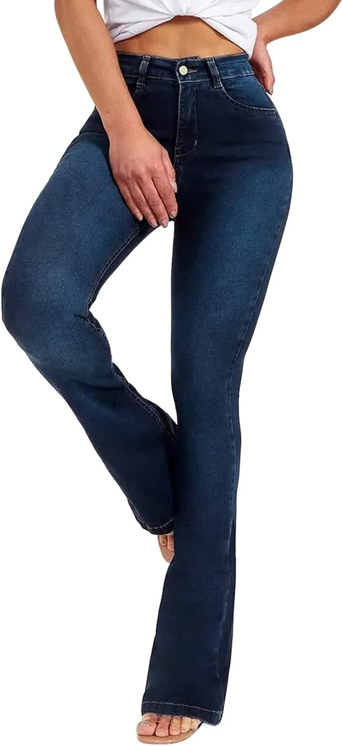 Брюки джинсы женские Mid Waist с карманами