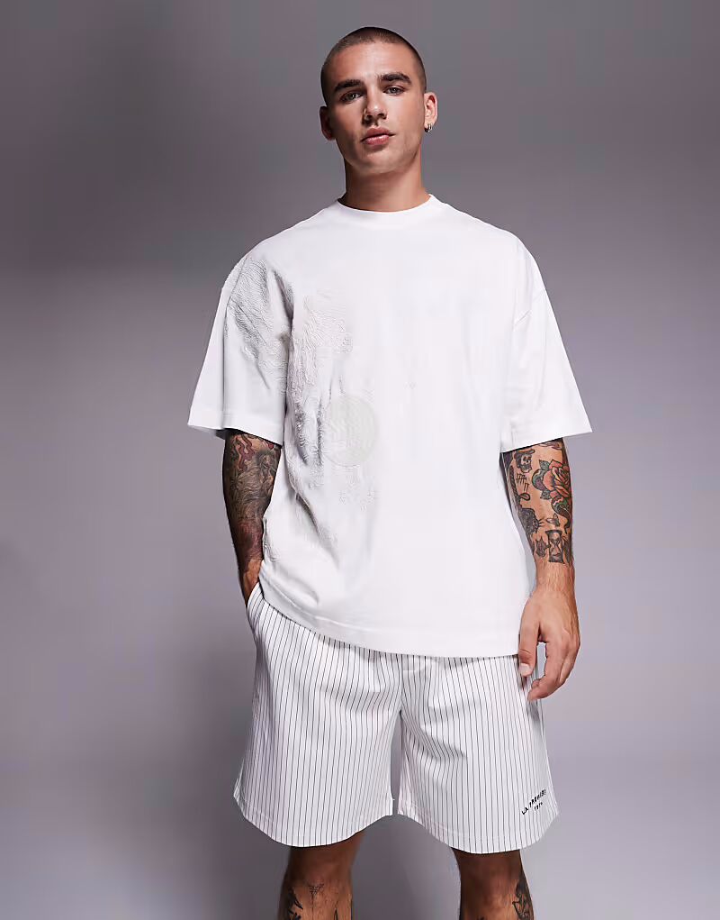 

Трикотажные шорты в кремовую полоску River Island