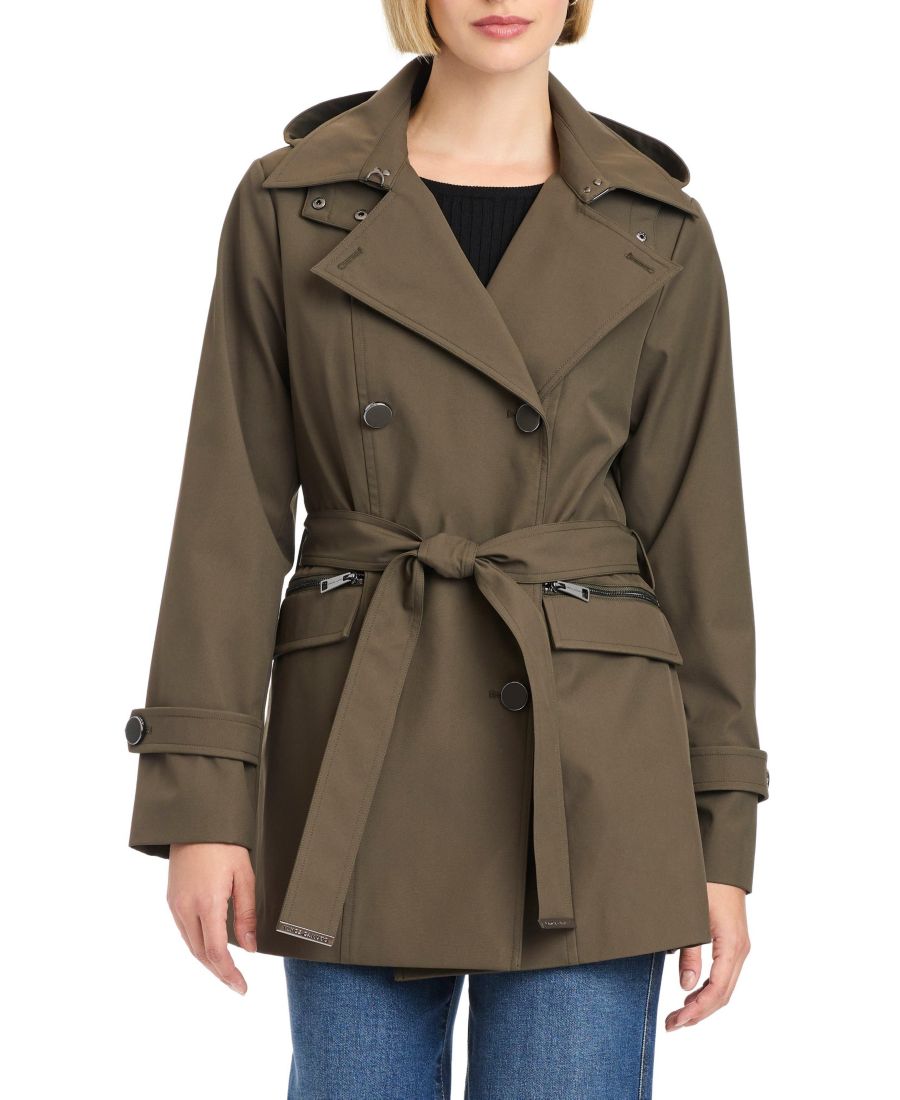 

Женский двубортный тренч с поясом Vince Camuto, Forest night