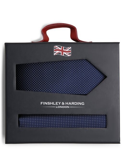 

Шелковый галстук и нагрудный платок Finshley & Harding London, синий