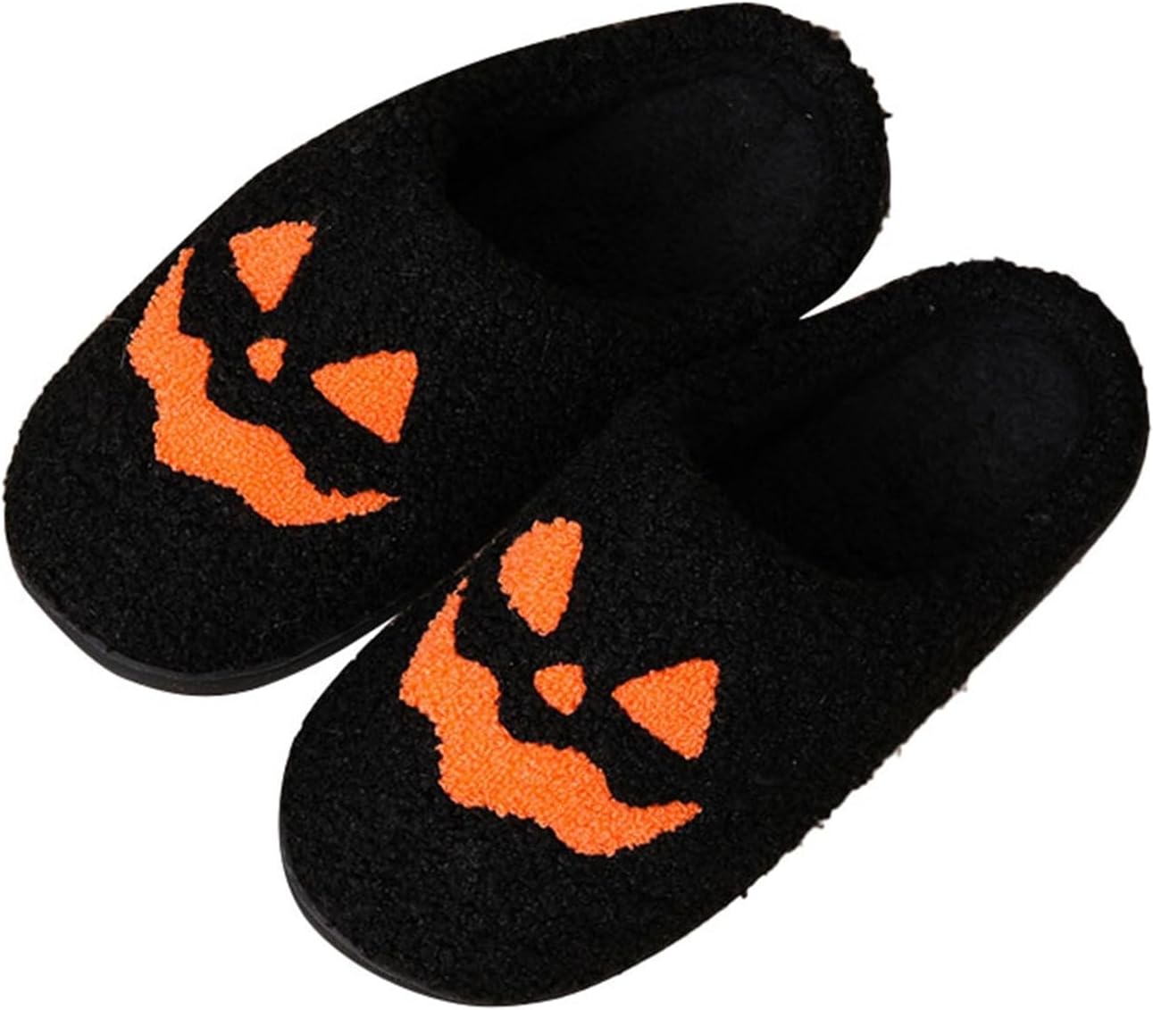 

Домашние тапочки на Хэллоуин для женщин и мужчин, в стиле ретро, удобные, комфортные для спальни и улицы, мягкие, плюшевые, пушистые, зимние Generic, черный
