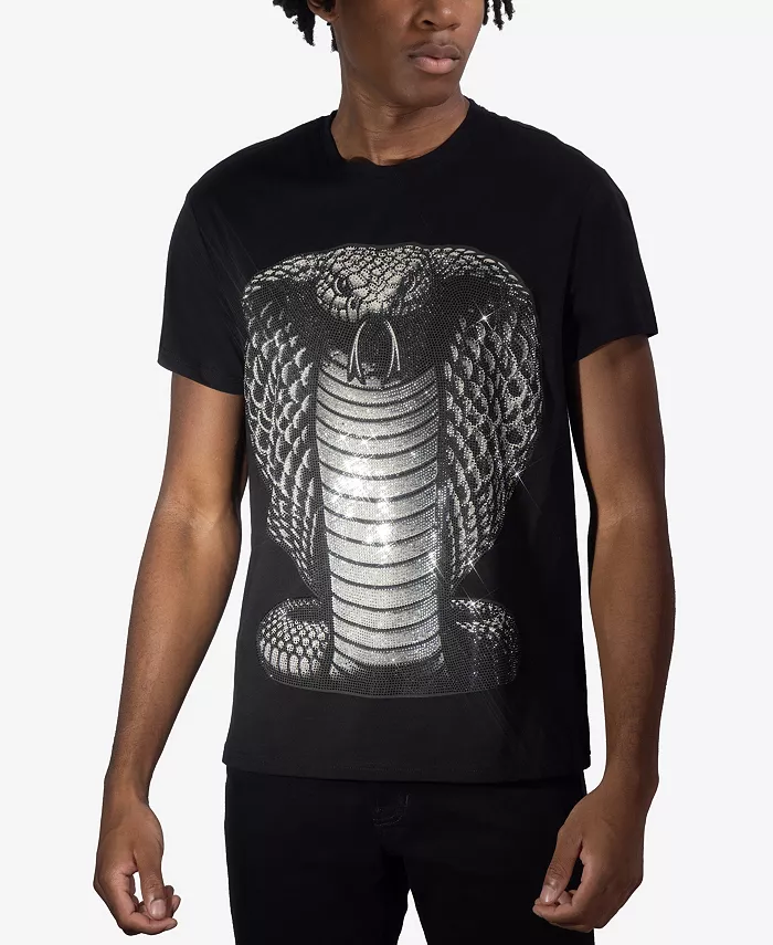 

Мужская футболка с графическим принтом и стразами Heads Or Tails, черный