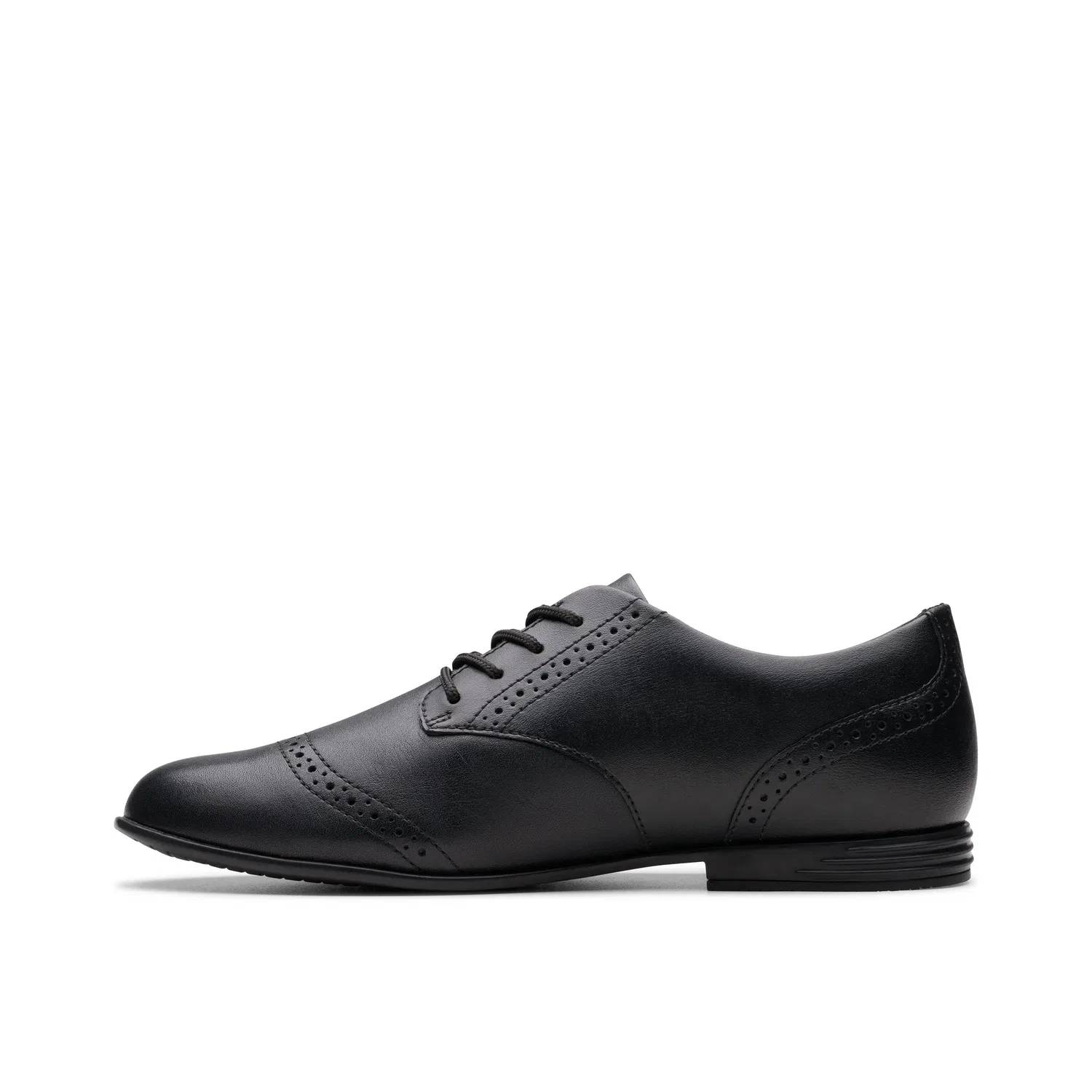 Детские туфли Finja Brogue на шнуровке Clarks, черный — фото 2