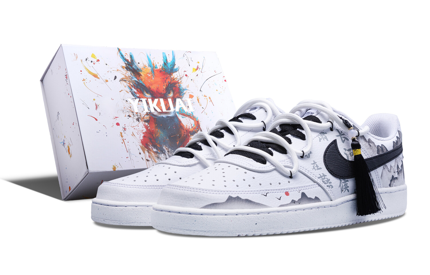 

Кроссовки Nike Court Vision 1 Skateboarding Shoes Men Low-top White/black/gray, белый