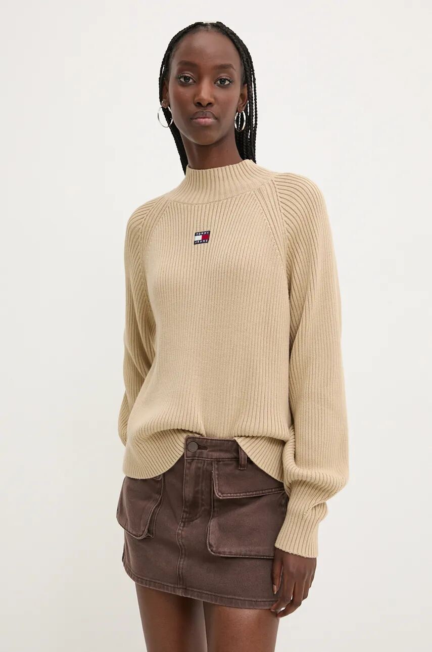 

Хлопковый свитер Tommy Jeans, бежевый