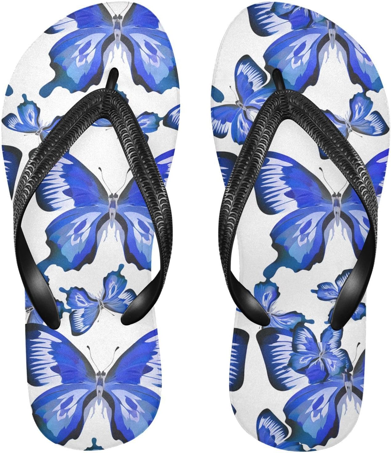 

Мужские пляжные шлепанцы Morpho Butterfly White, резиновые, нескользящие, для душа, летние тапочки для прогулок Sinestour