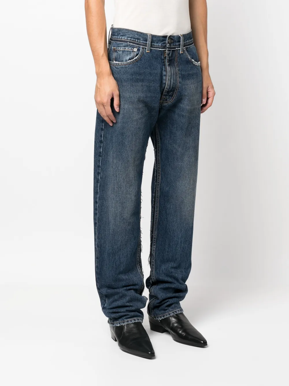 Зауженные джинсы из коллаборации с Pendleton MAISON MARGIELA, синий — фото 3