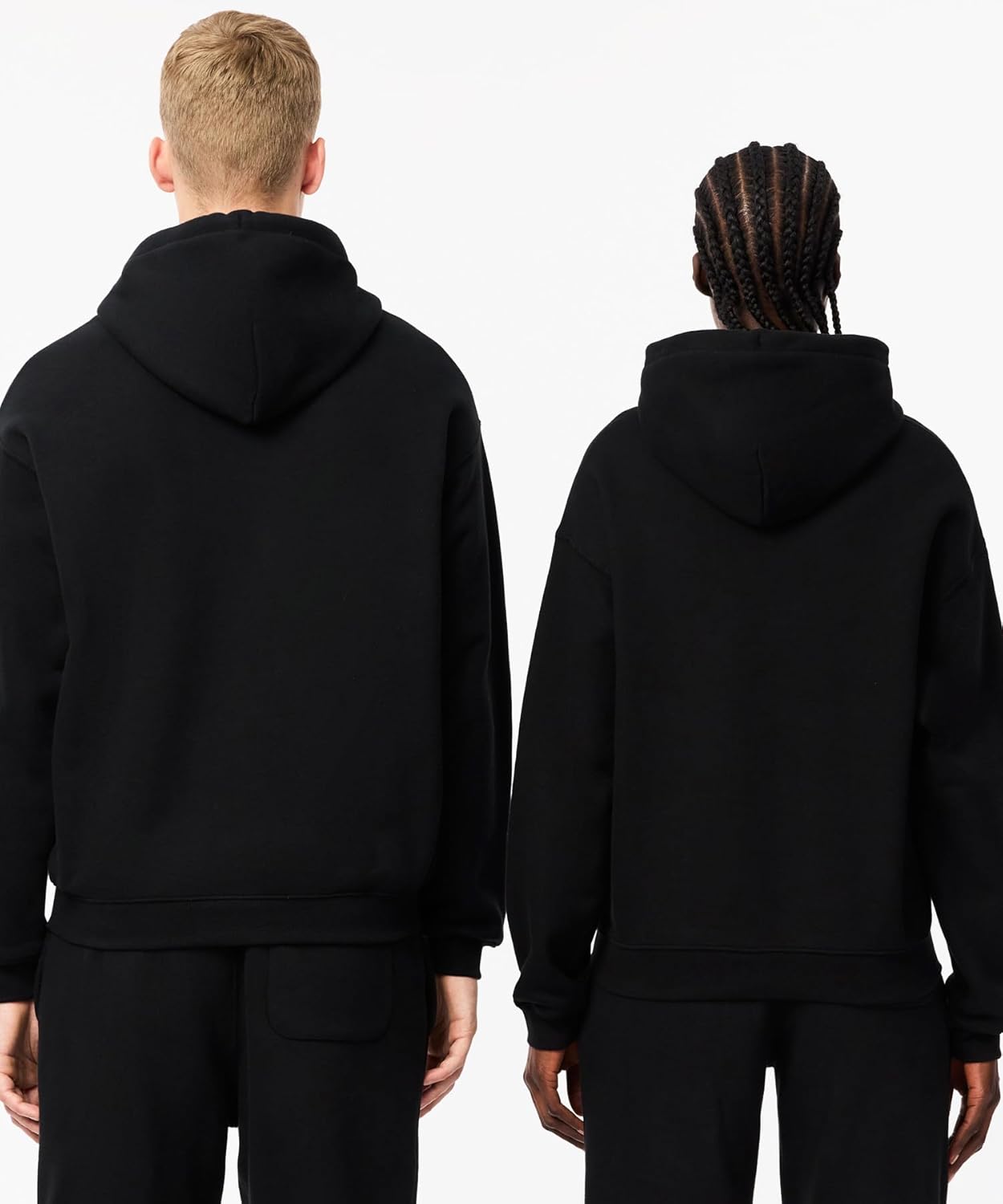 Официальный комплект Lacoste: толстовка Essential Hoodie + спортивные брюки Essential Sweat Track Plant, черный — фото 4