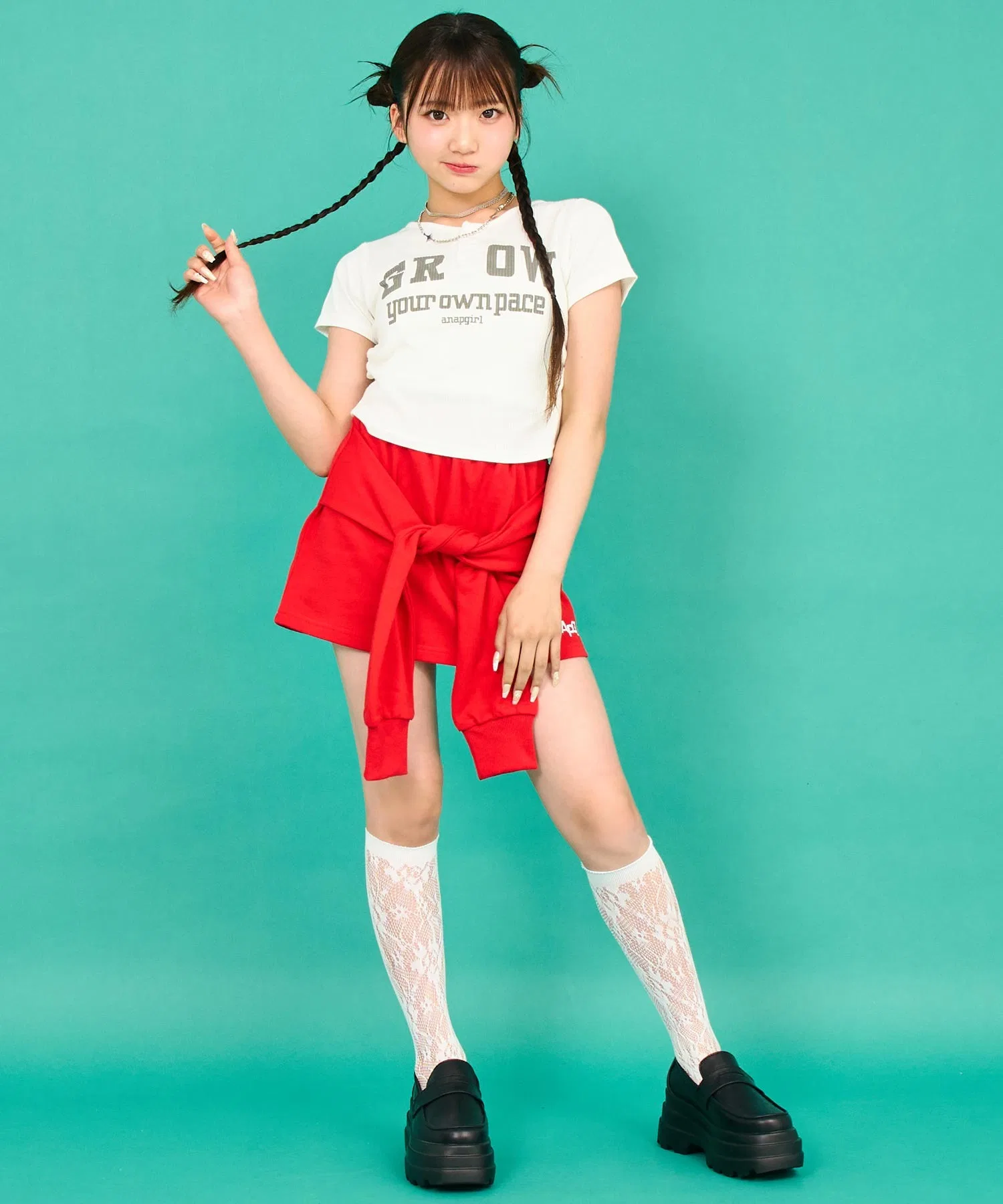 Футболка для девочек ANAP GiRL с логотипом белая — фото 4