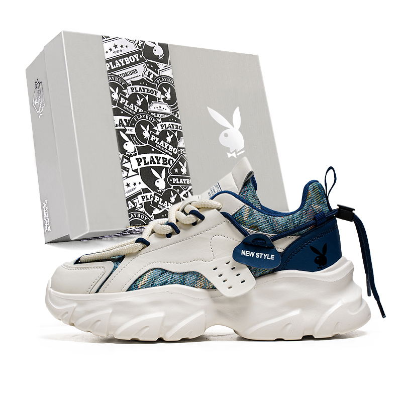 

Низкие массивные кроссовки мужские Playboy, Beige Blue