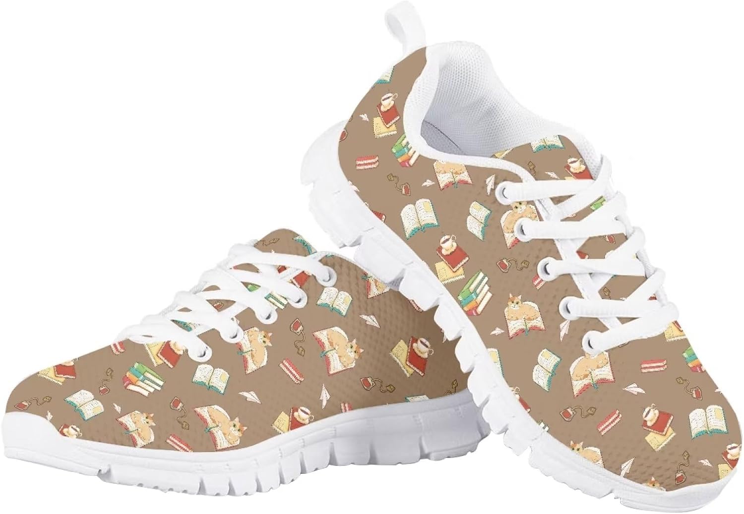 

Унисекс детские модные кроссовки для повседневной носки, бега и прогулок, всепогодные Giftpuzz, коричневый