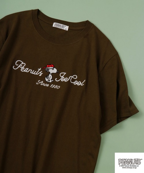 

Футболка с коротким рукавом, цепочный стежок PEANUTS, цвет хаки