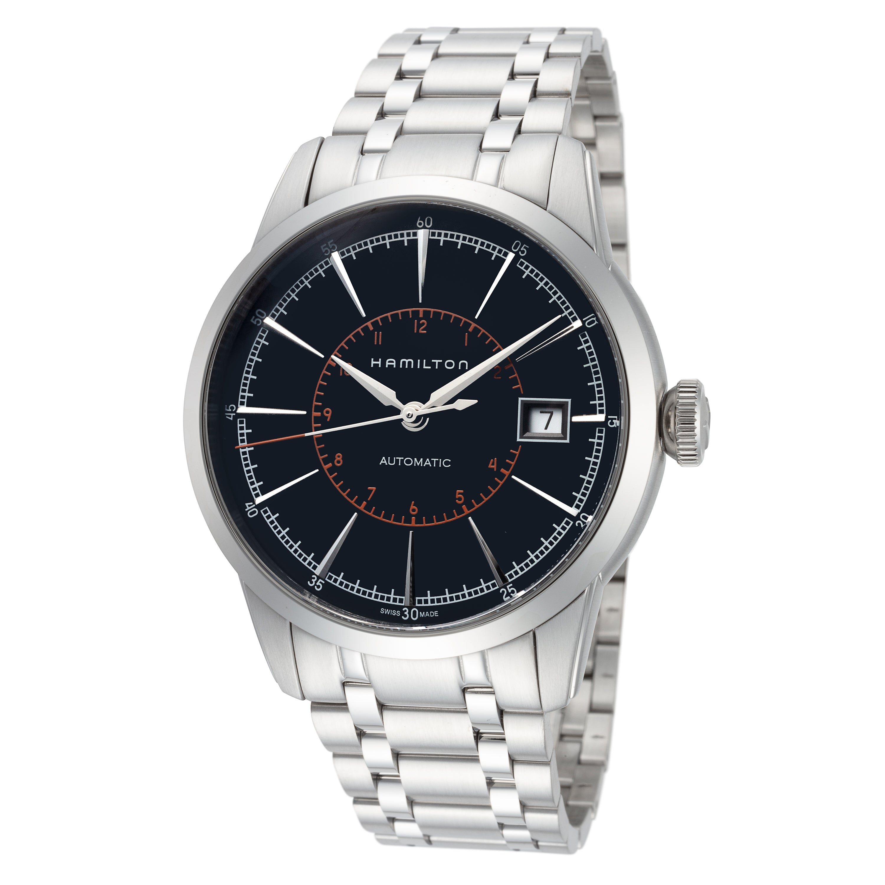 

Автоматические часы Hamilton Men's American Classic Railroad 40 мм, серебряный